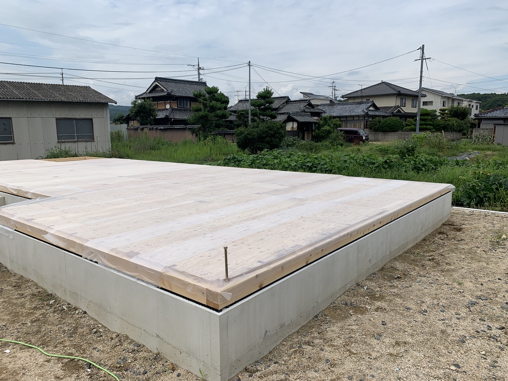 木まま　平屋　大工工事　土台