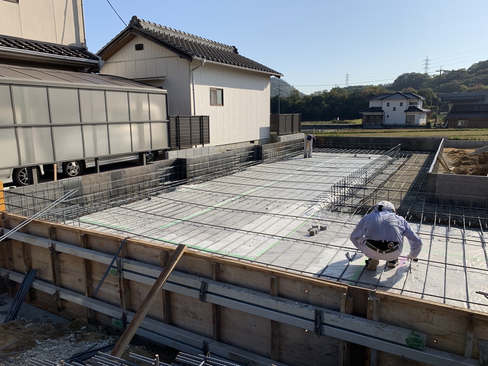 平屋　木まま　新築住宅 基礎