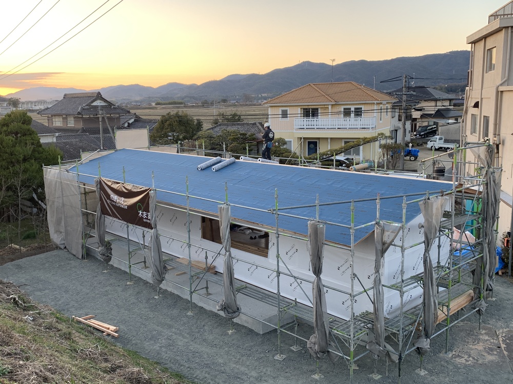 平屋　木まま　新築住宅 木工事